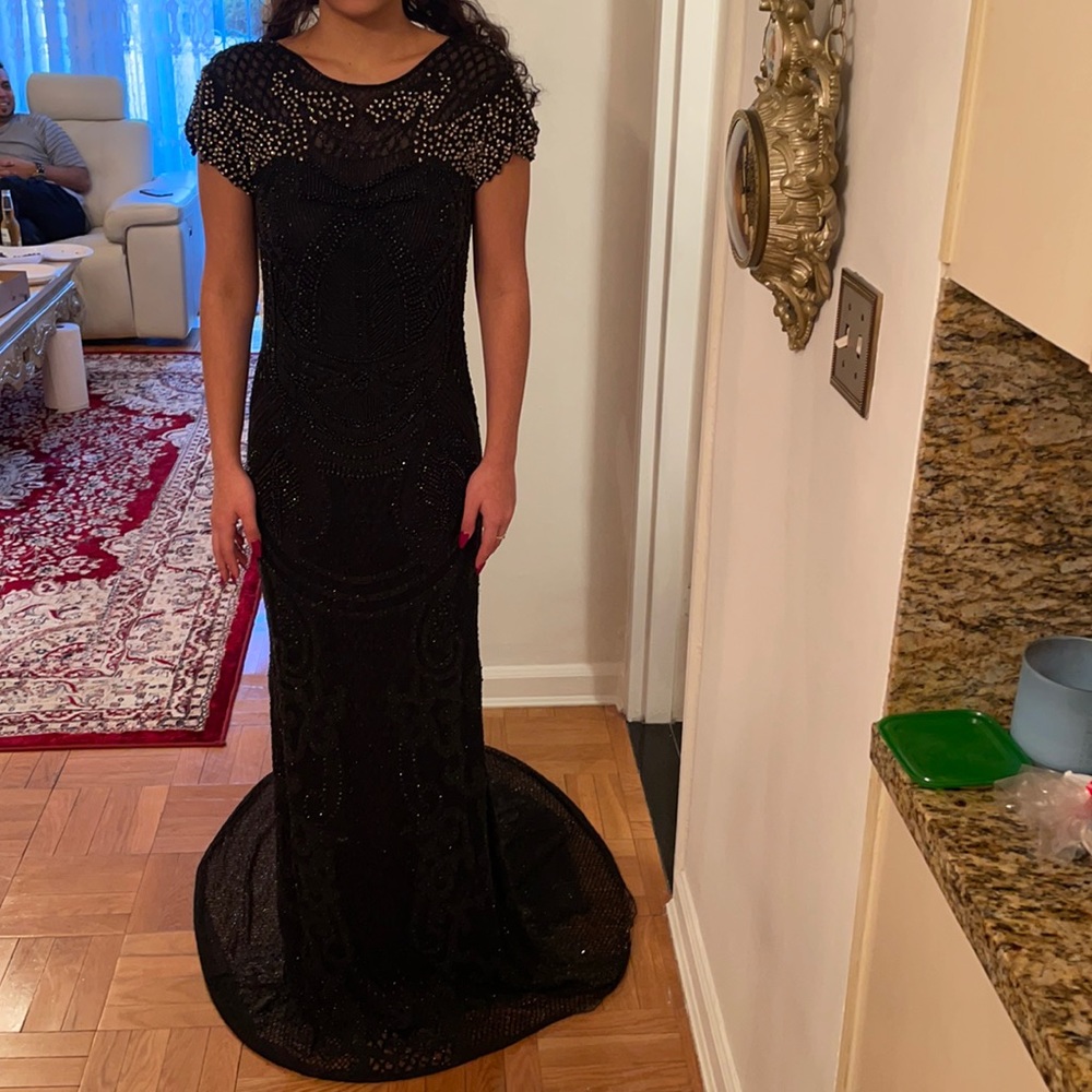 Sherri hill black beaded dress never worn